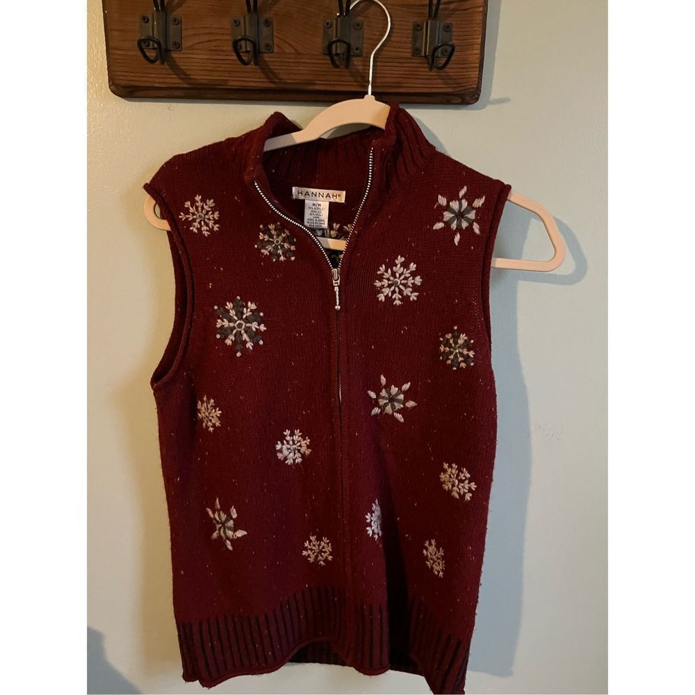 Christmas womens snowflake sweater vest medium